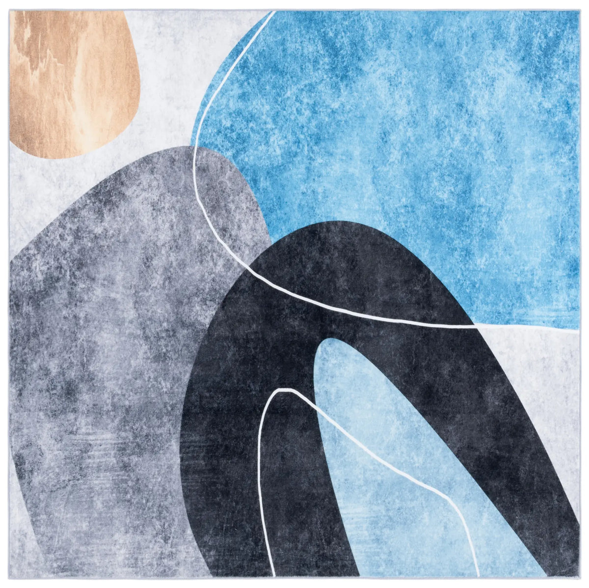 Safavieh Santa Monica 6'-0" x 6'-0" Rug in Dark Grey / Turquoise
