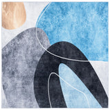 Safavieh Santa Monica 6'-0" x 6'-0" Rug in Dark Grey / Turquoise