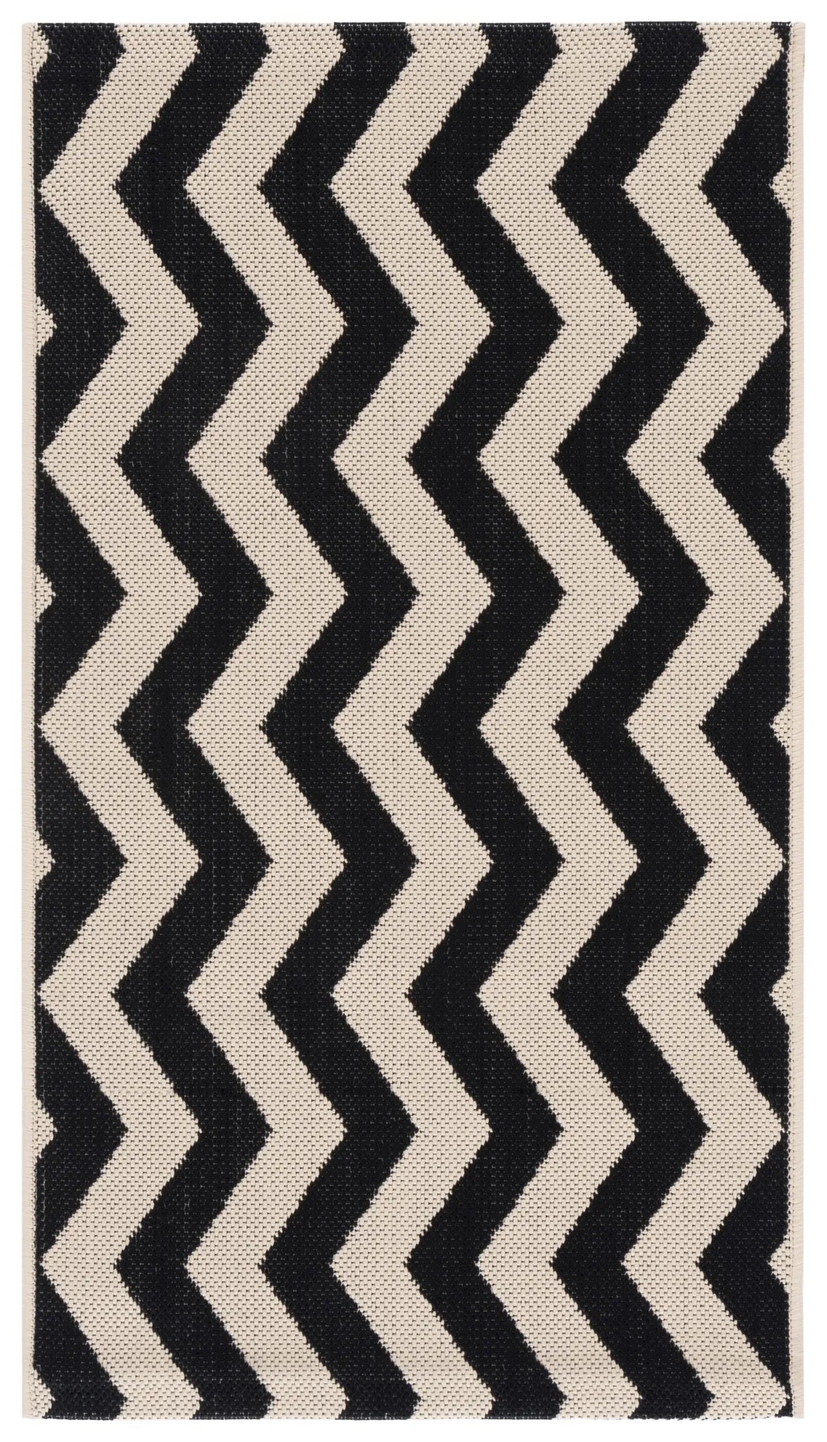 Safavieh Courtyard 2'-0" x 3'-7" Rug in Black / Beige