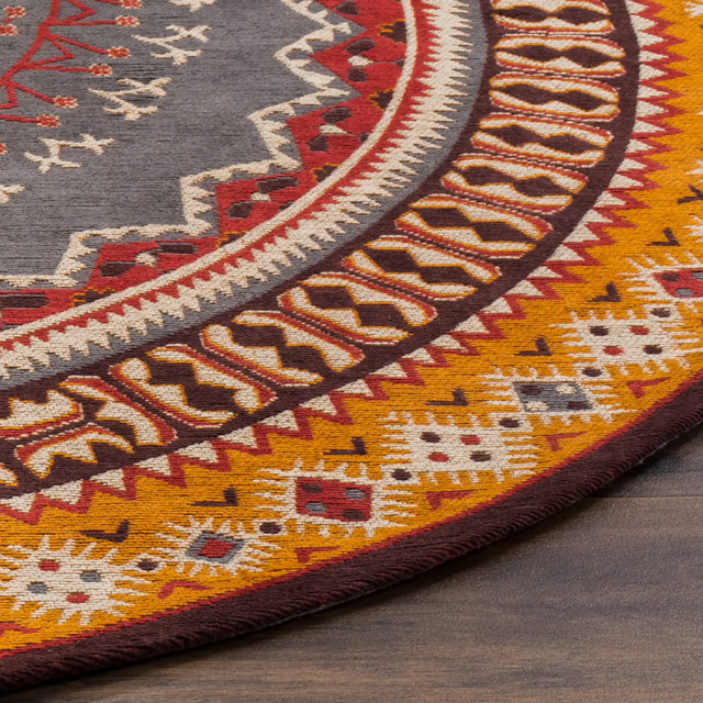 Safavieh Classic Vintage 6'-0" x 6'-0" Rug in Slate / Mustard