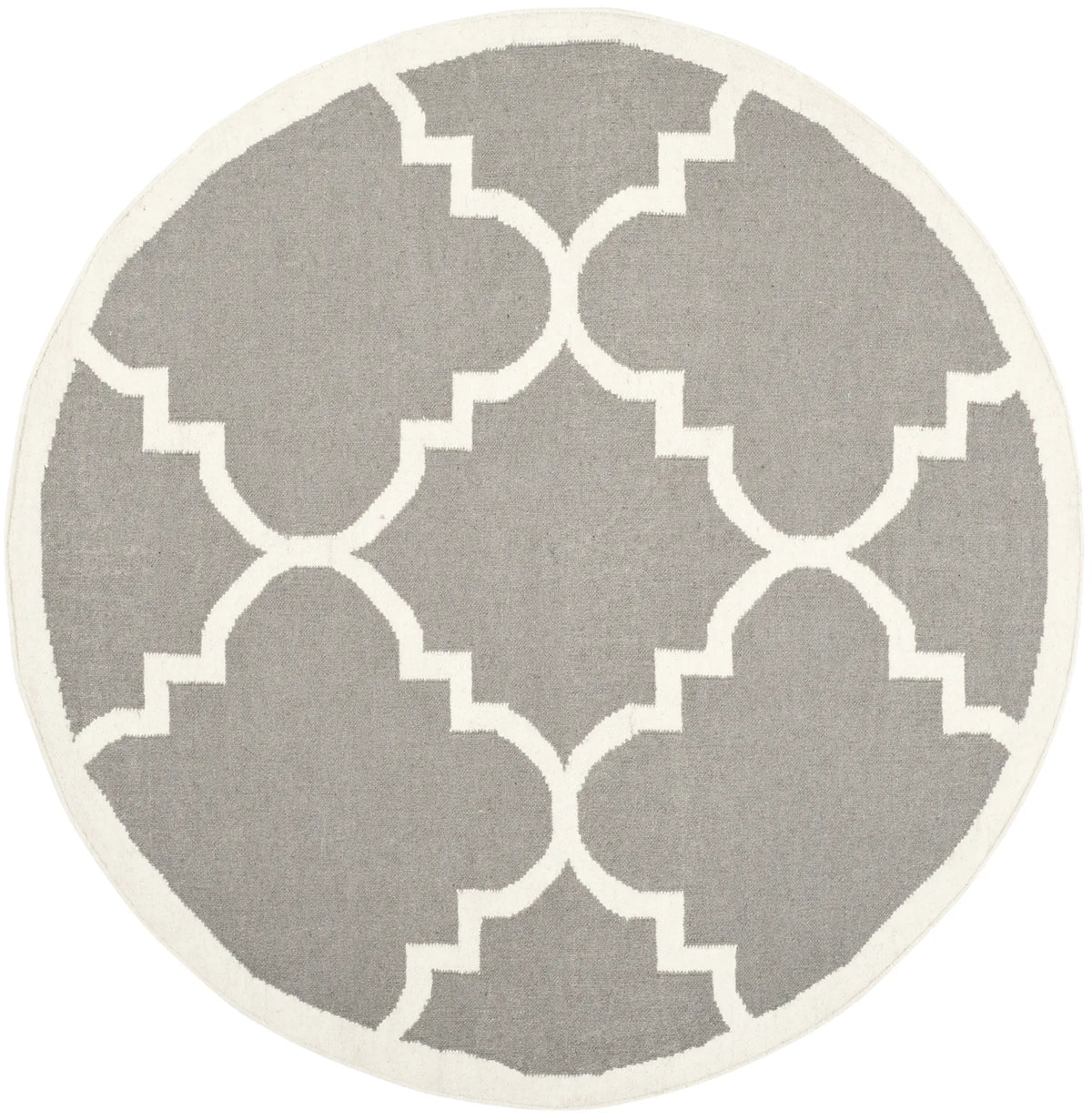 Safavieh Dhurries 6'-0" x 6'-0" Rug in Grey / Ivory