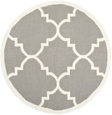 Safavieh Dhurries 6'-0" x 6'-0" Rug in Grey / Ivory