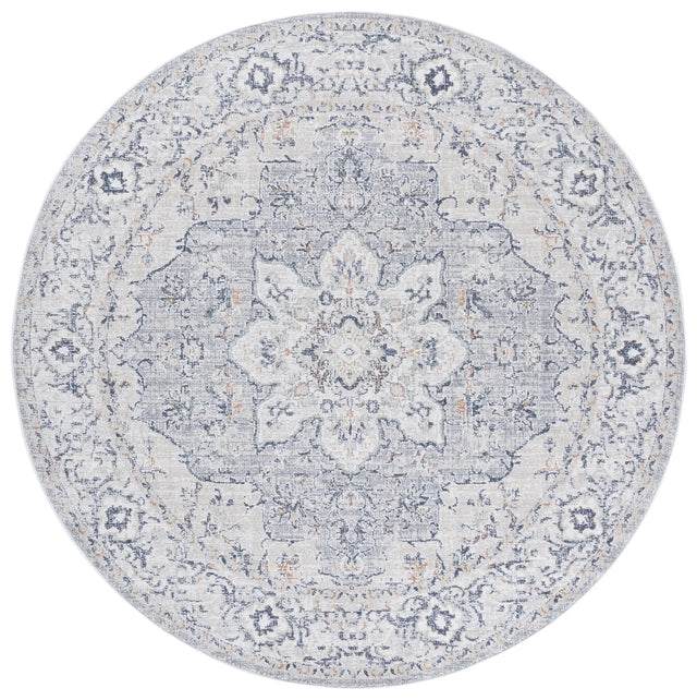 Safavieh Hunter 100 6'-7" x 6'-7" Rug in Ivory Grey / Dark Grey / Beige
