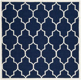 Safavieh Dhurries 6'-0" x 6'-0" Rug in Navy / Ivory