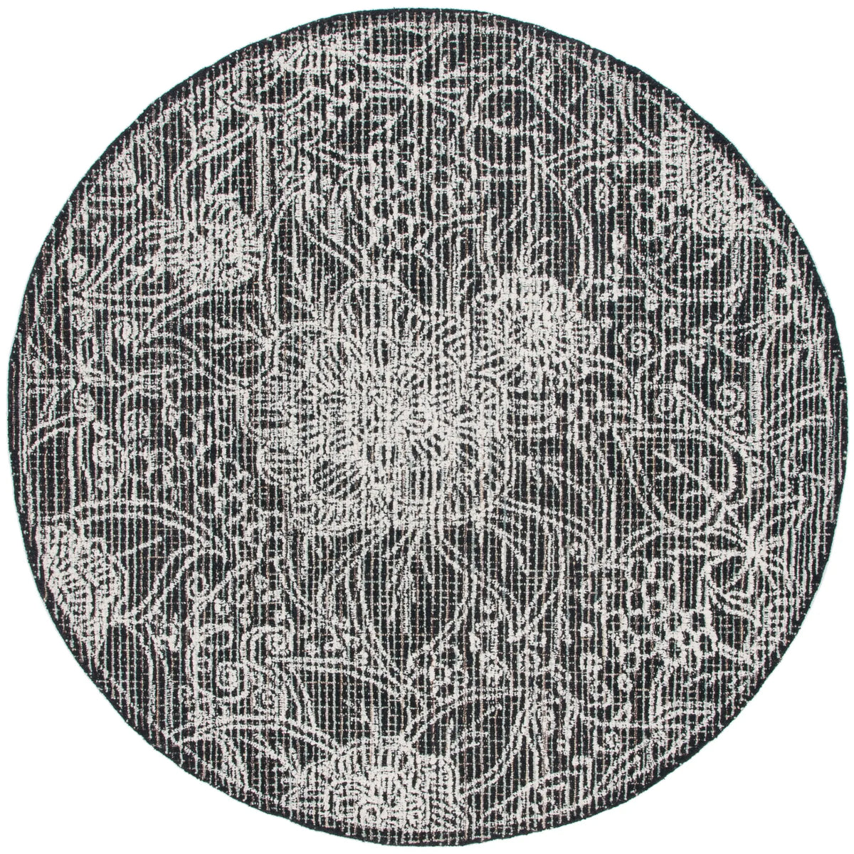 Safavieh Ebony 6'-0" x 6'-0" Rug in Black / Ivory