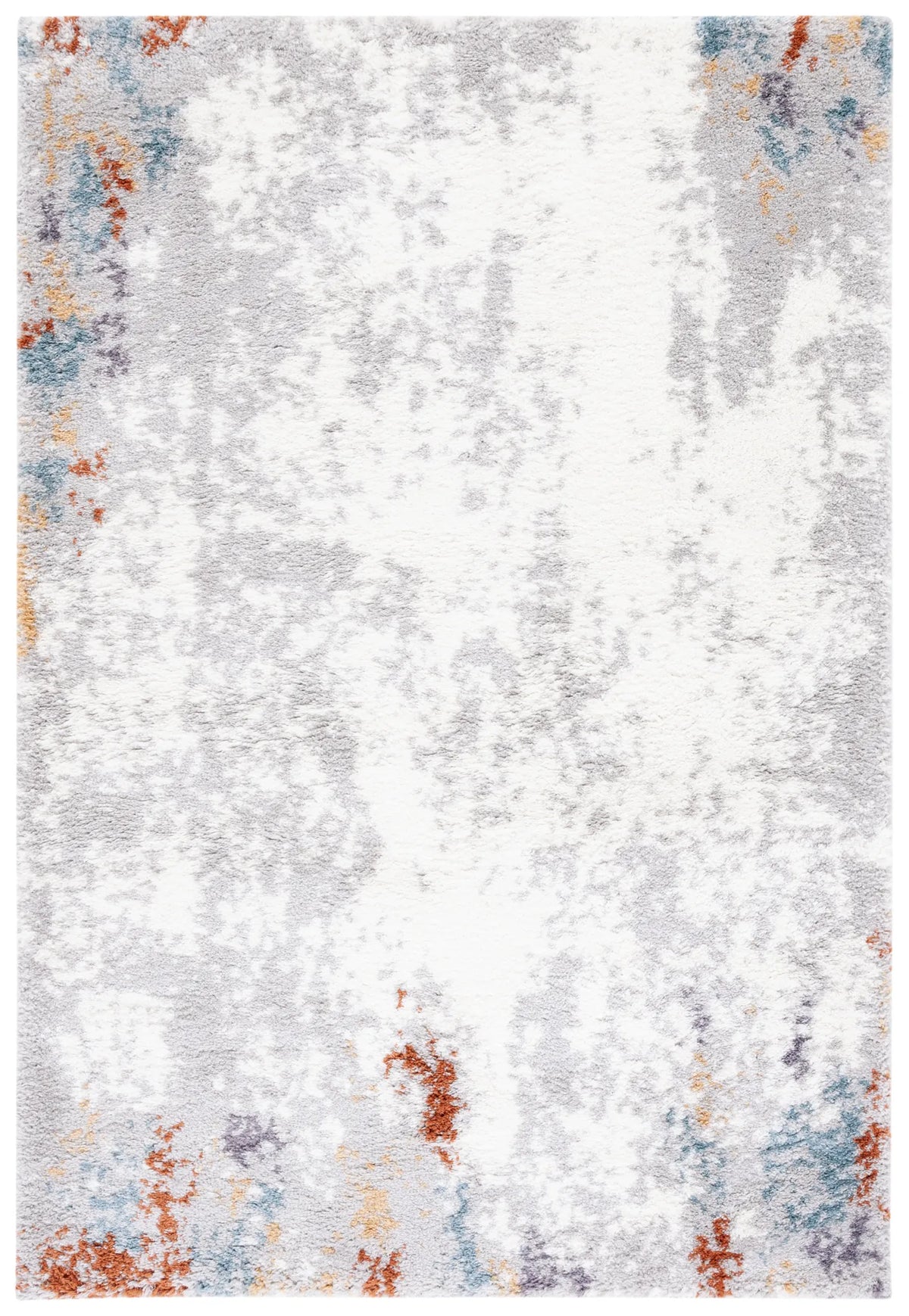 Safavieh Berber Shag 4'-5" x 6'-5" Rug in Blue Rust / Ivory