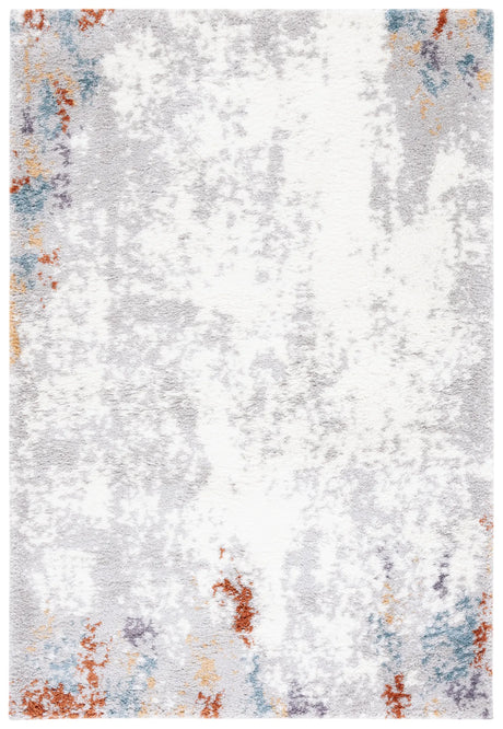 Safavieh Berber Shag 4'-5" x 6'-5" Rug in Blue Rust / Ivory