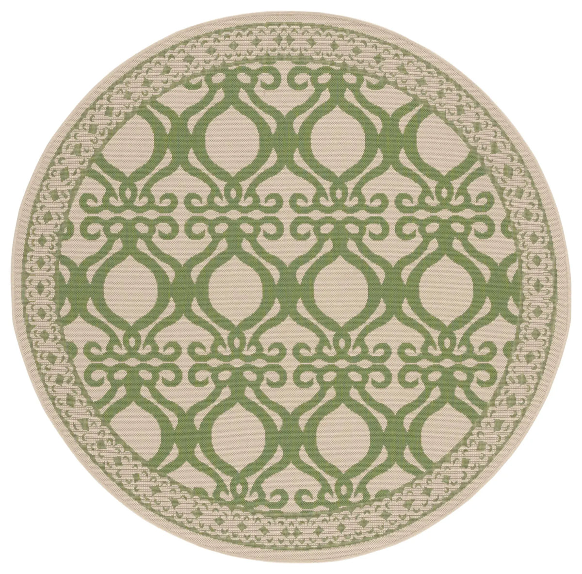 Safavieh Courtyard 5'-3" x 5'-3" Rug in Natural / Olive