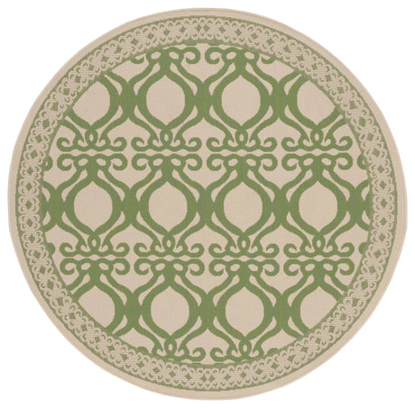 Safavieh Courtyard 5'-3" x 5'-3" Rug in Natural / Olive