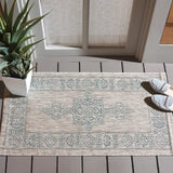 Safavieh Courtyard 2'-0" x 3'-7" Rug in Grey / Aqua