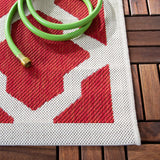 Safavieh Courtyard 5'-3" x 7'-7" Rug in Red / Bone