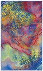 Safavieh Paint Brush 3'-3" x 5'-3" Rug in Blue / Coral