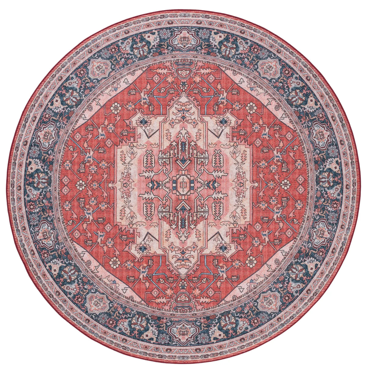 Safavieh Tucson 6'-0" x 6'-0" Rug in Red / Navy