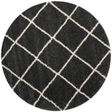Safavieh Hudson Shag 5'-3" x 5'-3" Rug in Dark Grey / Ivory