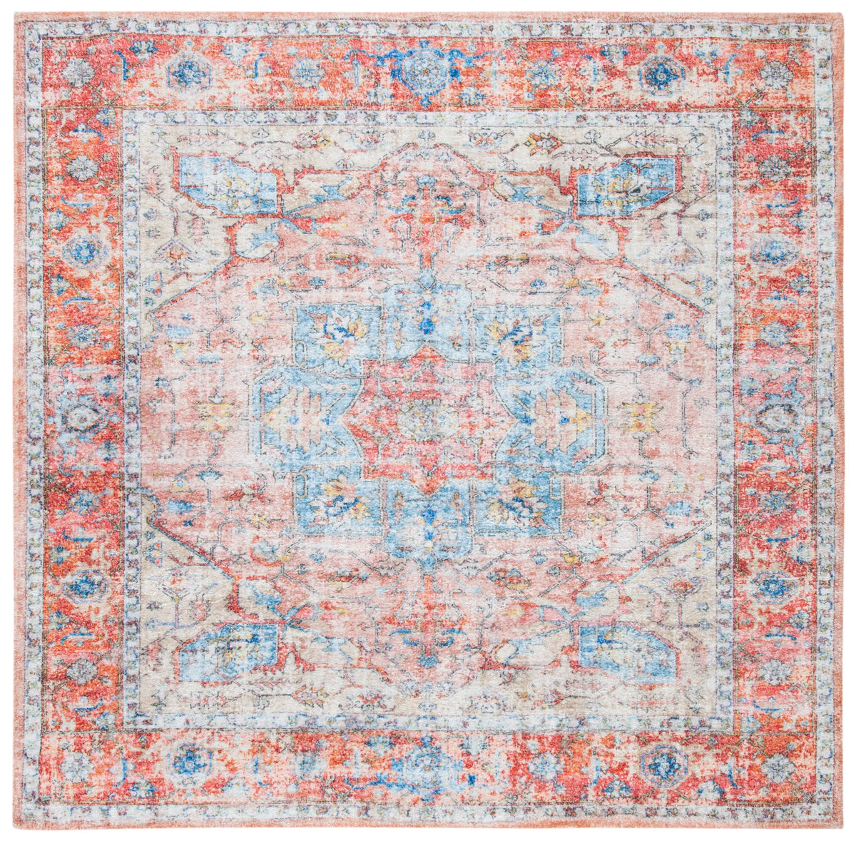 Safavieh Saffron 6'-0" x 6'-0" Rug in Rust / Blue