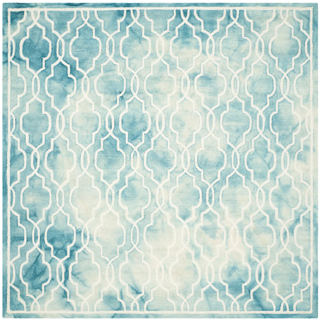 Safavieh Dip Dye 7'-0" x 7'-0" Rug in Turquoise / Ivory