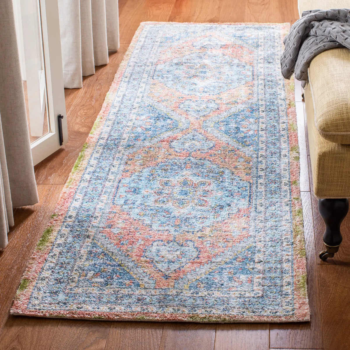 Safavieh Saffron 2'-3" x 8'-0" Rug in Blue / Rust