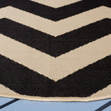 Safavieh Courtyard 5'-3" x 5'-3" Rug in Black / Beige