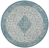 Safavieh Courtyard 5'-3" x 5'-3" Rug in Teal / Cream