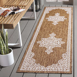 Safavieh Beach House 2'-2" x 10'-0" Rug in Brown / Ivory