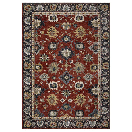 Oriental Weavers Sphinx ELIANA ELI12 Red Floral Rugs - main flat