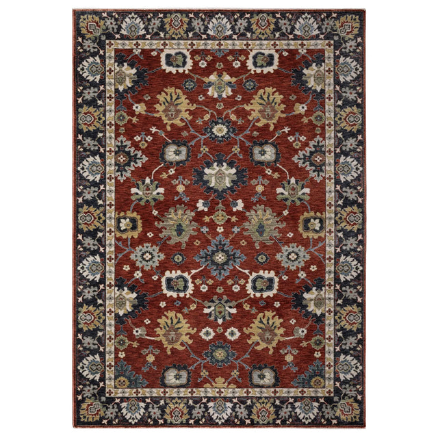 Oriental Weavers Sphinx ELIANA ELI12 Red Floral Rugs - main flat