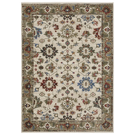 Oriental Weavers Sphinx HASTINGS HA03W Ivory Floral Rugs - main flat