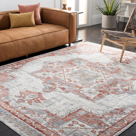 Safavieh Shivan 100 6'-7" x 8'-7" Rug in Ivory / Rust