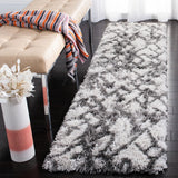Safavieh Horizon Shag 800 2'-0" x 11'-0" Rug in Grey / Ivory