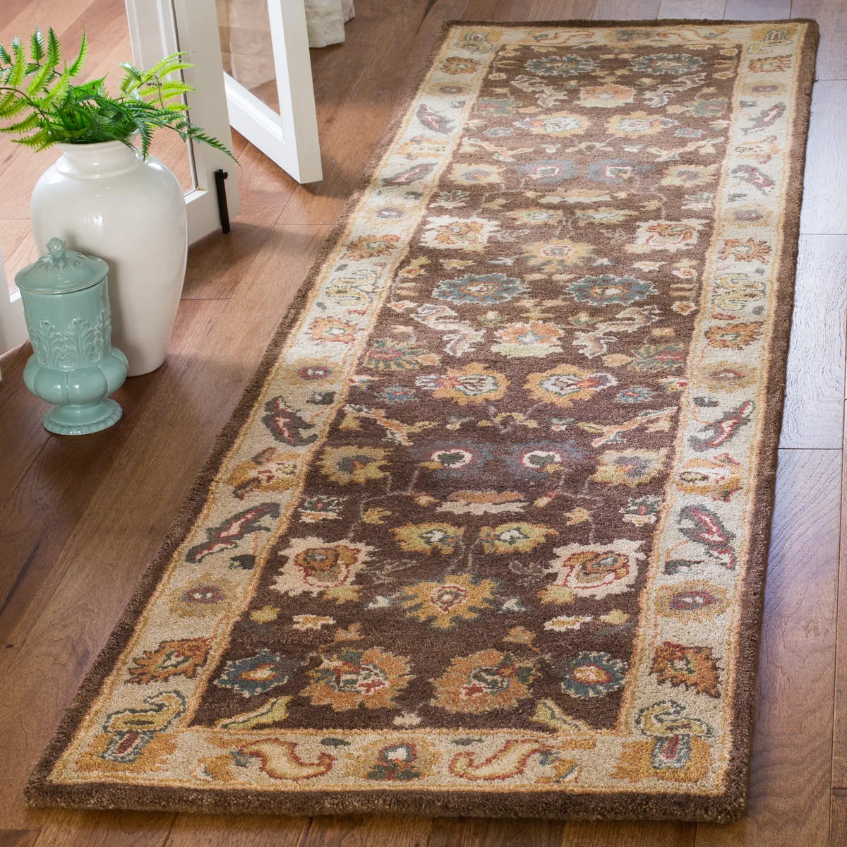 Safavieh Bergama 2'-3" x 10'-0" Rug in Brown / Ivory