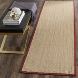 Safavieh Natural Fiber 2'-6" x 10'-0" Rug in Maize / Burgundy