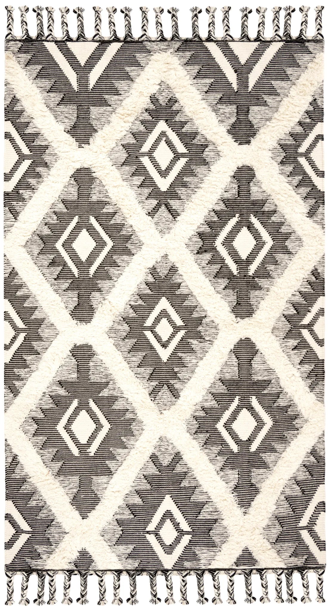 Safavieh Kenya 4'-0" x 6'-0" Rug in Black / Ivory