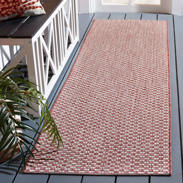 Safavieh Courtyard 2'-3" x 10'-0" Rug in Rust / Light Grey