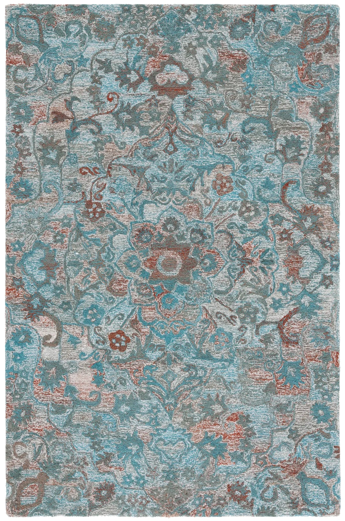 Safavieh Anatolia 4'-0" x 6'-0" Rug in Turquoise / Brown