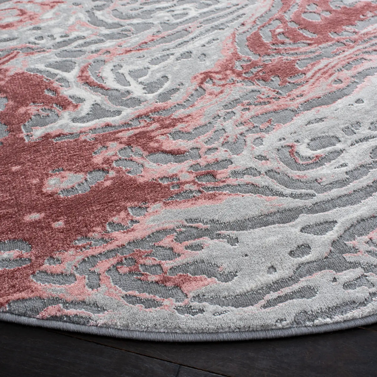 Safavieh Meadow 500 6'-7" x 6'-7" Rug in Grey / Pink