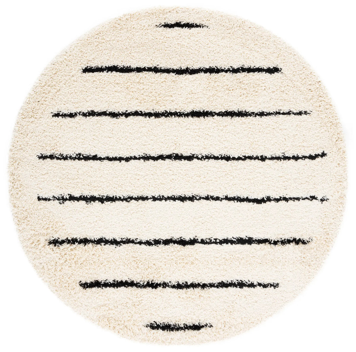 Safavieh Venus Shag 600 6'-7" x 6'-7" Rug in Ivory / Black