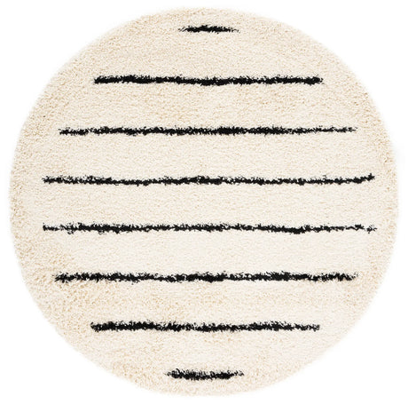 Safavieh Venus Shag 600 6'-7" x 6'-7" Rug in Ivory / Black