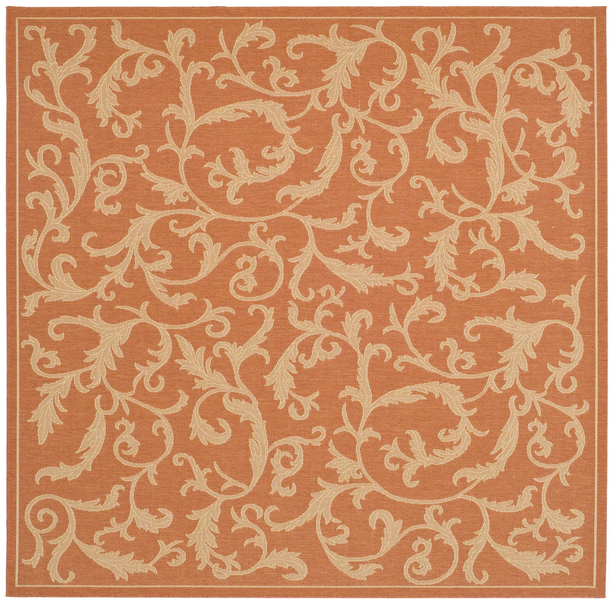 Safavieh Courtyard 7'-10" x 7'-10" Rug in Terracotta / Natural