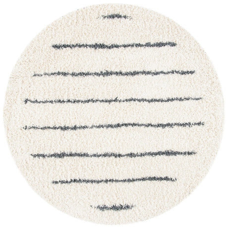 Safavieh Venus Shag 600 5'-3" x 5'-3" Rug in Ivory / Dark Grey