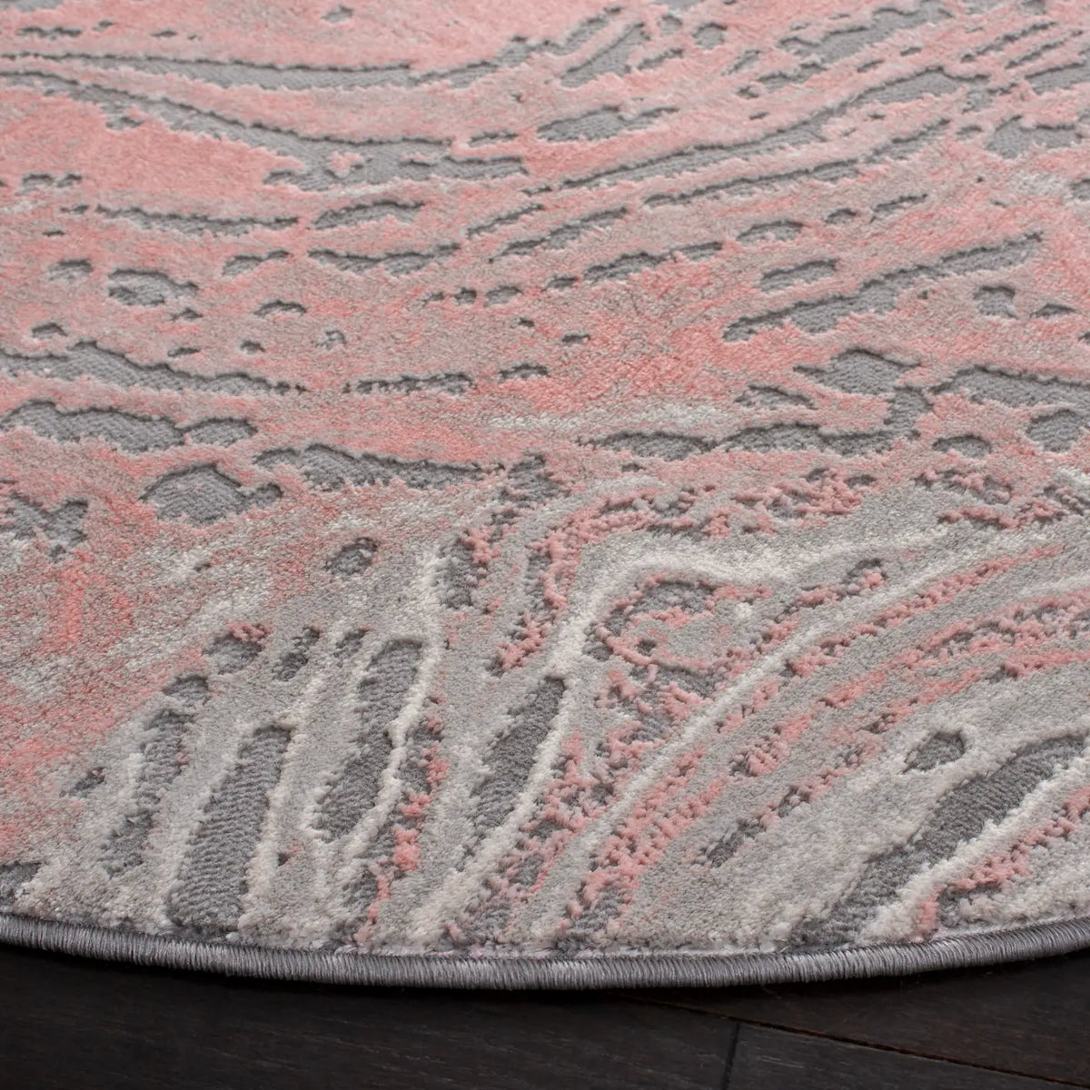 Safavieh Meadow 500 6'-7" x 6'-7" Rug in Light Grey / Pink