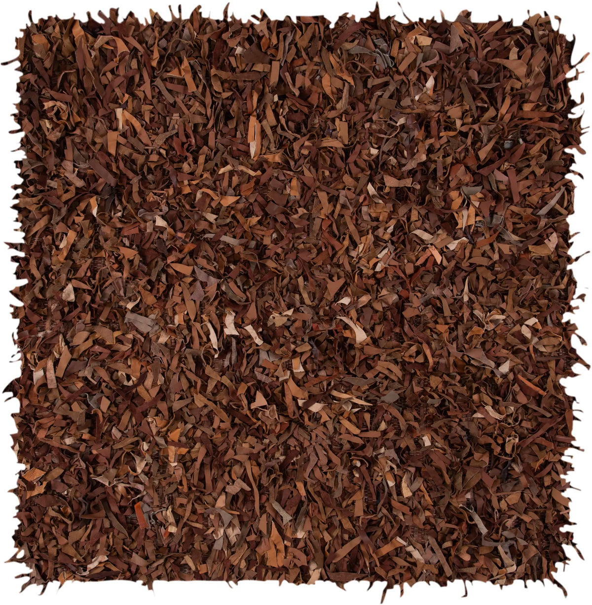 Safavieh Leather Shag 5'-0" x 5'-0" Rug in Saddle