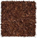 Safavieh Leather Shag 5'-0" x 5'-0" Rug in Saddle