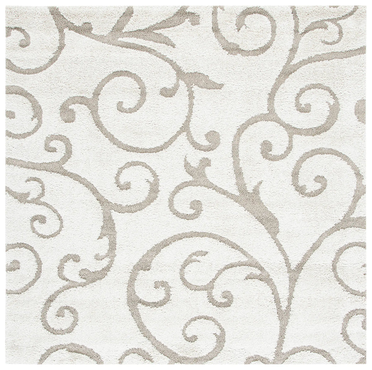 Safavieh Florida Shag 6'-7" x 6'-7" Rug in Ivory / Beige