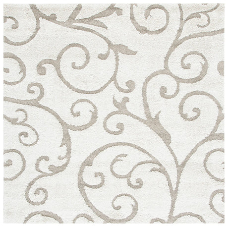 Safavieh Florida Shag 6'-7" x 6'-7" Rug in Ivory / Beige