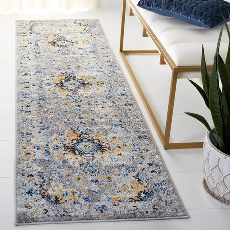 Safavieh Madison 2'-3" x 8'-0" Rug in Grey / Gold