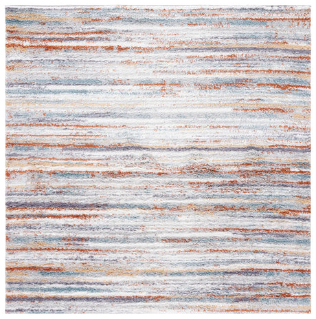 Safavieh Berber Shag 7'-0" x 7'-0" Rug in Blue Rust / Ivory