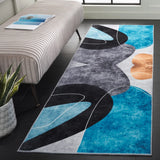 Safavieh Santa Monica 2'-6" x 8'-0" Rug in Dark Grey / Turquoise