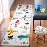 Safavieh Carousel Kids 100 2'-3" x 10'-0" Rug in Ivory / Blue