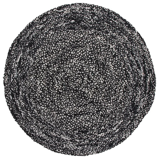 Safavieh Braided 6'-0" x 6'-0" Rug in Black / Ivory