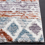 Safavieh Berber Shag 4'-5" x 6'-5" Rug in Blue Rust / Ivory